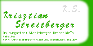 krisztian streitberger business card